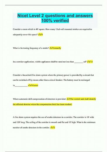 Nicet Level 2 questions and answers 100 verified2787 video