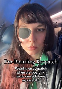 Pre-Boarding with Eyepatch to Avoid Judgment