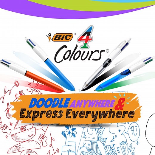 Add more colour to your creativity with the BIC® 4 Colours Grip pen. Switch between four vibrant ink colours with a soft grip for effortless doodling and expression. View the entire BIC® 4 Colours range: https://mea.bic.com/en-za/4-colours-range #BICStationery #BIC4Colours | BIC Stationery