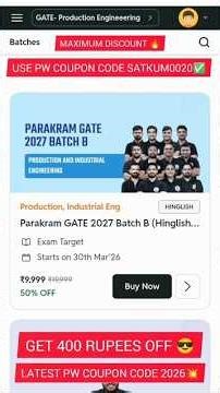 #PARAKRAM GATE 2027 BATCH B PRODUCTION AND INDUSTRIAL ENGINEERING #alakhpandaysir #physicswallah