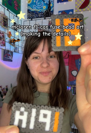 oscar piastri’s mclaren f1 car | fuse bead art | part 2: the details 8️⃣1️⃣ 🧡🐨 • #formula1 #mclaren #mclarenf1 #oscarpiastri #beaded