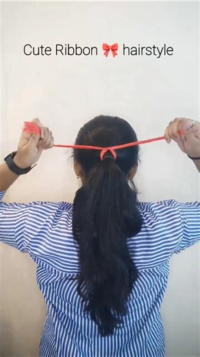 🎀 How To Style Your Hair With a Ribbon Like a Pro! 💫 #hairstyle #ribbon #trending #shorts #hair
