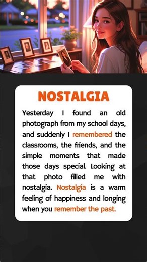 Nostalgia Meaning in English | Word of the Day | Learn English Vocabulary