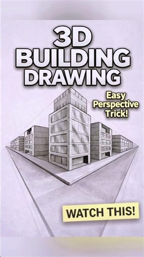 Drawing a city using 2-point perspective. Subscribe🙏#art #drawing #sketch #perspectivedrawing