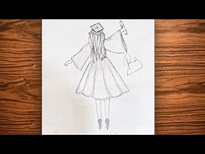 How to Draw a Graduation Girl Holding a Diploma ||Pencil Sketch Tutorial|| Easy sketch for beginners