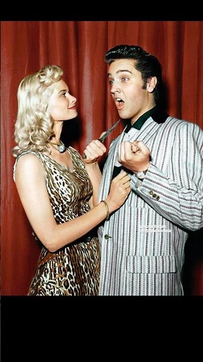 Elvis Presley with American actress Irish McCalla. June 1956