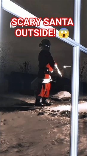 Scary Santa Outside The Window 🧑‍🎄😱 #creepychristmas #horror #scary #santa