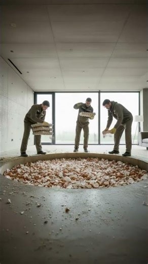 We made an egg shell epoxy floor! 🥚✨