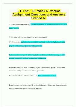 ETH 321 DL Week 4 Practice Assignment Questions and Answers Graded A1405