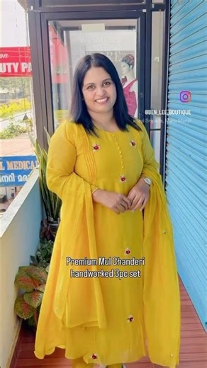 ₹3490/- Premium Mul Chanderi 3pc set