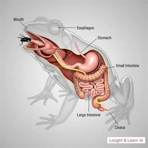 One Swallow, Zero Chew! 🐸 The Lightning-Fast Digestion of a Frog in 3D