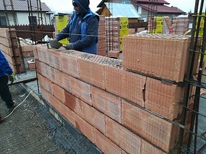 Zidarie Porotherm - Cemacon - Cum se zideste Corect - Constructie casa la rosu Mosnita Veche, Timis