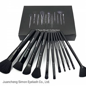 [Hot Item] 11PCS Set Black Color Cosmetic Foundation Tools Makeup Brushes