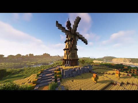 Minecraft | Comment construire un Moulin avec des Champs de blé | Tutoriel