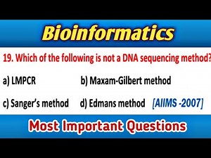 Bioinformatics mcq: DNA Sequencing mcq: Most Important Questions