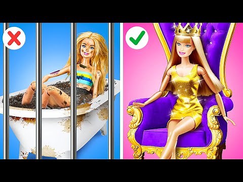 रिच ग्लैम vs. ब्रोक शिक | 123GO! FOOD द्वारा अंतिम DIY गुड़िया मेकओवर