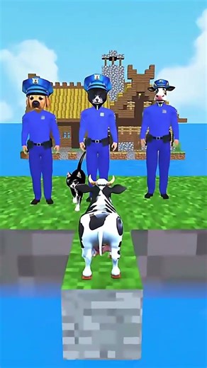Brave Dog Walks Over Dangerous Bridge to Face Crazy Animal Police! 🐶🚔 (Minecraft Style Animation)