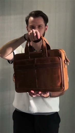 Luxorro Leather Briefcase 💼 Handcrafted Laptop Bag for Men