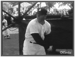 Mickey Mantle takes a big cut in the batting cage at New York Yankees training camp (1961) | Baseball by BSmile