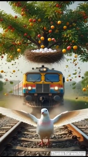 Big pigeon pours water on plum tree#ai #tree#save#pigeon