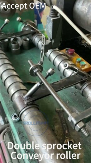 Double sprocket conveyor roller #roller #conveyor #conveyorroller
