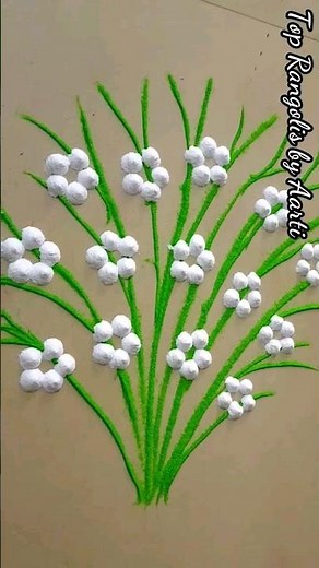 Beautiful Flowers Rangoli Design #rangoli #rangolidesigns #shorts #festival