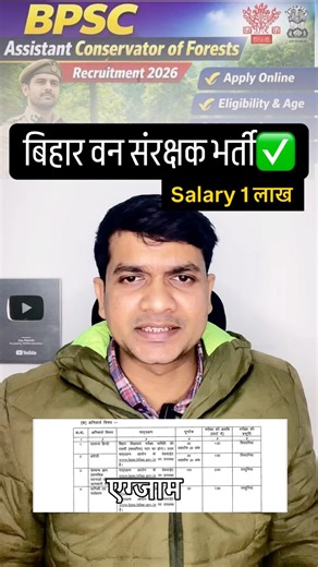 बिहार वन संरक्षक New भर्ती Out✅ लाखो में Salary | Biha Forest Officer Vacancy 2026| BPSC New Bharti