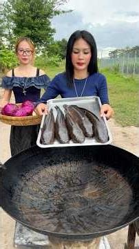 Cooking yummy wash fish with purple cabbage recipe deep fried fish recipe