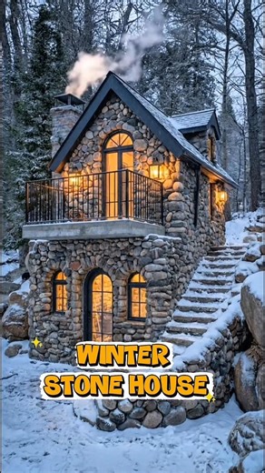 Winter Stone House Build | Timelapse #shorts