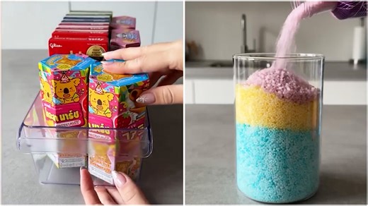 A calm refill session with clear storage boxes