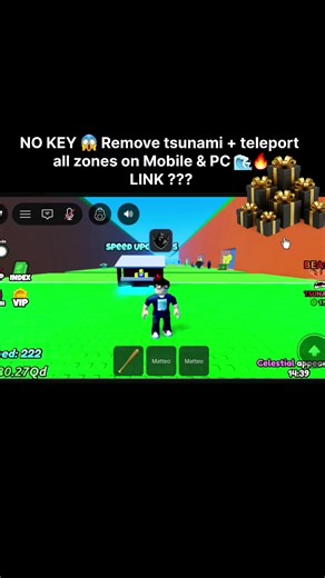 🌊 Escape Tsunami Script (Brainrots) NO KEY | Remove Tsunami Teleport All Zones (Mobile & PC) #viral #robloxscript #tsunami