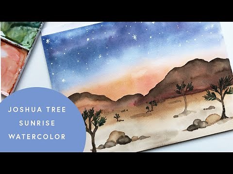 Watercolor Tutorial Painting Joshua Tree At Dawn