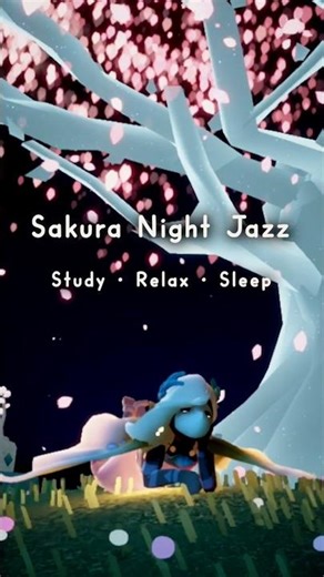 Sakura Night Jazz 🌸 Relaxing Night Ambience for Sleep & Study