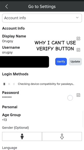 I CAN'T USE VERIFY BUTTON