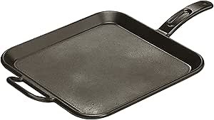 Lodge BOLD 12 Inch Seasoned Cast Iron Square Griddle, Design-Forward Cookware