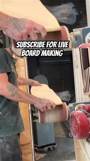 Satisfying sanding from a fun live stream at life skateboards #skateboarding #woodworking #skater