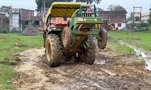 Heavy Load John Deere 5045D Tractor Deadly stuck In Mud. John Deere Tractor Try Many Times To Self Rescue But Fails. JCB 3dx Backhoe Loader Came For Heavy Bricks Load John Deere Tractor Rescue And Pushed Form Back. In This Jcb Tractor Video, You Will See Tractor Stunt. Indian Heavy Vehicles Presents Tractor Stunt Video | Tractor Offroad Driving - Tractor Stuck Deadly Pushed By Jcb Backhoe Loader - Indian Heavy Vehicles #indianheavyvehicles #tractorstuntvideo #tractoroffroaddriving #tractorstuck 