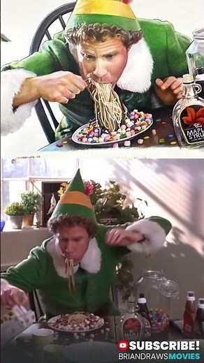 Buddy the Elf Eating Breakfast