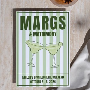 Margs and Matrimony Bachelorette Itinerary Template (digital Download) - Etsy