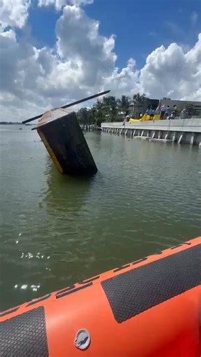 12K views · 75 reactions | Responding to a 60' capsized crane and barge. Need to deploy oil absorbent boom and turbidity curtain. | Fast Response Marine Towing & Salvage | Facebook
