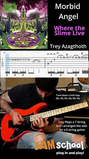 Morbid Angel Where the Slime Live Guitar Solo with TAB (Trey Azagthoth)