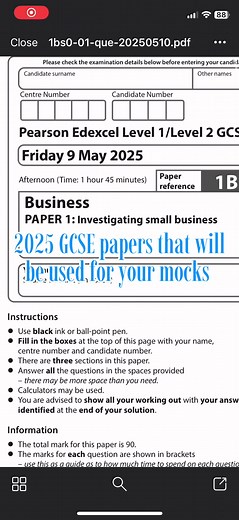 2025 GCSE Edexcel Business Paper 1 Revision Guide