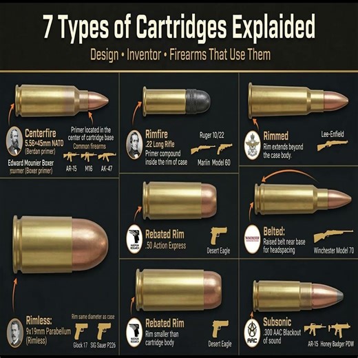 7 Types of Bullet Cartridges Explained 🔫 | Rimfire vs Centerfire #shorts