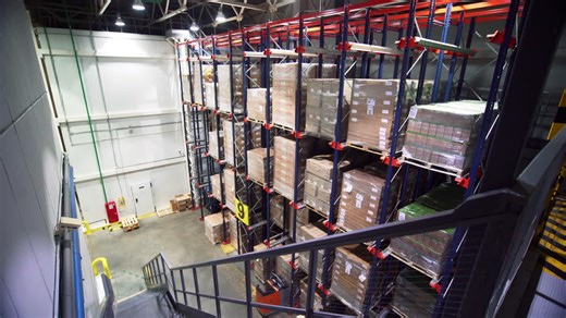 High Bay Warehouse with Pallet Racking | Premium Stock Video Footage