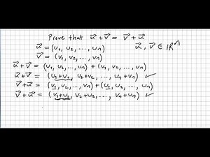 Linear Algebra 11, Proof for the commutativity of vector addition