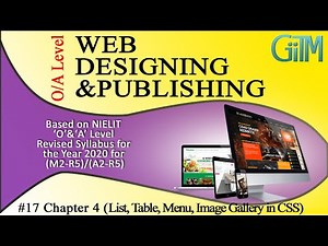 #17 chapter-4 List Properties,Table Propertie,Menu Design and Image Gallery O Level|A Level |GIITM