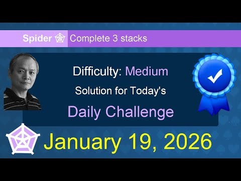 Microsoft Solitaire Collection: Spider - Medium - January 19, 2026