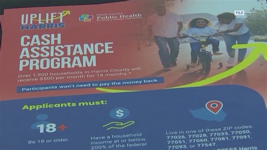 Harris County guaranteed income program for low-income families officially off the table