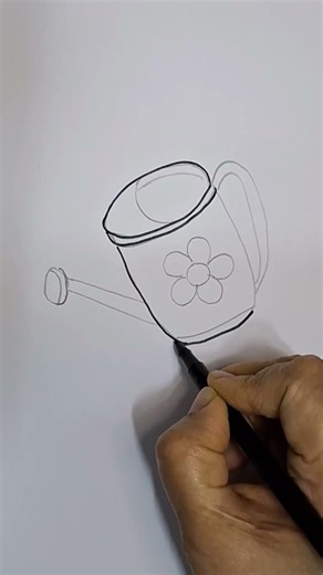 How to draw watering pitcher or can - easy for beginners #drawing #plantcare #stepbystep #easy