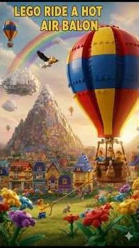 LEGO Ride a Hot Air Balloon – Flying Above the LEGO World! 🎈🔥 #lego #ai #legoadventure #shorts